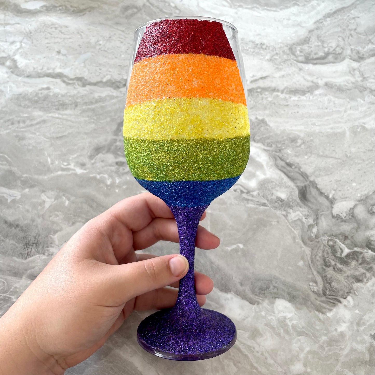 Rainbow Glitter Glass