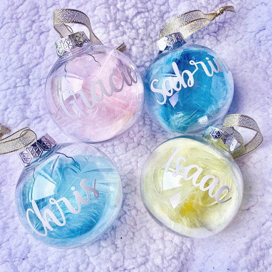 Feather Personalised Baubles